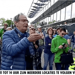 Protesters gather at Groningen Airport Eelde on May 14, 2022.