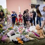 Flowers laid down by dozens of people at the playground in Kerkrade, where 9-year-old Gino was last seen on Wednesday evening. June 4, 2022.