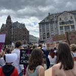 Abortion rights protest in Dam Square in Amsterdam on July 2, 2022.