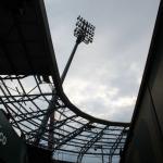 Damage caused by Storm Eunice to the roof of Bingoal Stadion, formerly Cars Jeans Stadion, home to ADO Den Haag. 18 Aug 2022