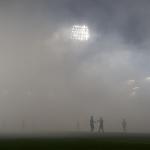 Due to smoke in the stadium the UEFA Europa League Group F football match between Sturm Graz and Feyenoord is delayed, in Graz, Austria on October 27, 2022. 