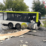 A bus struck by a train in Bergen op Zoom. 17 October 2022