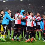 players of Feyenoord celebrate the 1-0 victory during the UEFA Europa League groep F match between Feyenoord and Lazio Roma in Feyenoord Stadium de Kuip on 3 november 2022 in Rotterdam, Netherlands