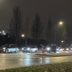 Traffic backed up in the dark in Amsterdam just after 5 p.m. the day before the Winter Solstice. 20 December 2022