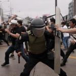 Clashes between protestors and police in Lima after Peru’s president, Pedro Castillo, was arrested following an attempt to dissolve Congress. 8 December 2022