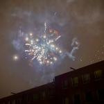 Fireworks set off on New Year’s Day explode in front of clouds of smoke in Amsterdam. 1 January 2023