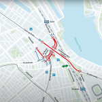 A diagram of streets closed as part of the 18 month renovation of the Roseknoop area in Rotterdam-Zuid