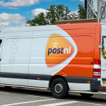 A PostNL parcel van in Roermond, 21 July 2022