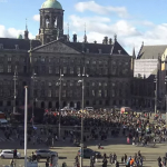 Housing protest in Amsterdam: people are gathering at the Dam Square, February 2023