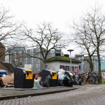 Garbage piling up at the underground bins during a civil servant strike in Utrecht. 2 Feb. 2023