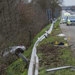 Emergency services at the scene of a fatal accident involving three Porsches on the A3 in Germany , 26 March 2023