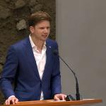 Gideon van Meijeren during a debate on the Cabinet's nitrogen emissions policy in the Tweede Kamer. 23 February 2023