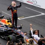 Max Verstappen (Red Bull Racing) celebrating on his car after winning the Grand Prix of Monaco