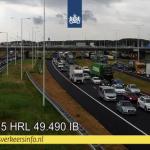 Traffic backed up on the A15 in Spijkenisse after a vehicle struck a traffic light on the N218. 20 June 2023