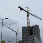 Construction of a new high-rise apartment building in Amsterdam-Oost. May 2022