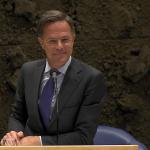 Prime Minister Mark Rutte (VVD) during a parliamentary debate on the consequences of gas extraction in Groningen, 7 June 2023