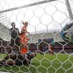 Jill Roord scores the Netherlands’ first goal against South Africa in the Round of 16 World Cup match in Sydney. 6 August 2023