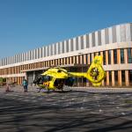 A trauma helicopter on the ground outside the Amphia hospital in Breda, Noord-Brabant. 9 April 2020