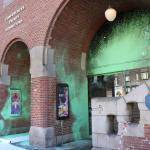 The Beurs van Berlage on Damrak in Amsterdam doused in green paint, 6 September 2023