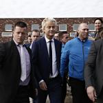 Geert Wilders and his bodyguards in The Hague, March 2017