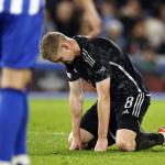 Kenneth Taylor of Ajax disappointed during the UEFA Europa League match in group B between Brighton & Hove Albion FC and Ajax Amsterdam in the American Express Community Stadium on 26 october 2023 in Brighton, England