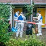 Forensic investigators at a home on Teugelhof in Utrecht, where 58-year-old Juan Rivera-Trujillo was found dead in his home on 28 September 2023