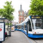 A GVB tran in Amsterdam city center