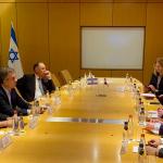 Dutch Foreign Minister Hanke Bruins Slot meeting with her Israeli counterpart Eli Cohen in Tel Aviv, 20 November 2023
