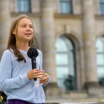 Greta Thunberg speaking at a climate protest in Berlin, 24 September 2021