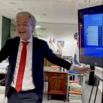 Geert Wilders stunned by his PVV's impressive victory in the 2023 General Election. 22 November 2023