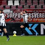 Mats Grotenbreg of USV Hercules celebrates the 3-2 during the second round of the KNVB Cup match between USV Hercules (am) and Ajax in stadium Galgenwaard on 21 december 2023 in Utrecht, Netherlands.