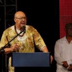 Desi Bouterse addresses an audience in Suriname during their national commemoration on Keti Koti. July 1, 2018