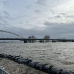 The IJssel River water level neared a critical limit in Deventer, but began to recede before breaching the reinforced quay. 28 December 2023