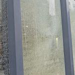 Glass windows destroyed as part of a pro-Palestinian protest at the RUG University of Groningen. 13 December 2023