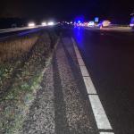 An accident on the A6 highway near Lemmer on an icy winter's morning, 15 January 2023