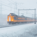 A NS train in the snow