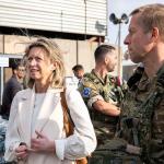 Minister Kajsa Ollongren of Defense visits Dutch soldiers stationed at a NATO mission in Baghdad, Iraq, 22 January 2024