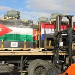 Supplies from the Netherlands and Jordan during a mission to air drop supplies for a Jordanian-run hospital in Gaza. 4 February 2024