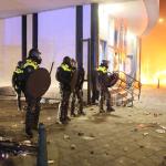 Riot police surround the Opera conference center in The Hague after a brawl between two groups of Eritreans. 17 February 2024 