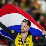 National Allround Speed ​​Skating Champion Chris Huizinga in the Thialf stadium in Heerenveen.