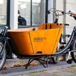 AMSTERDAM, NETHERLANDS - NOVEMBER 10:  Babboe bicycle added to transport loads on November 10, 2014 in Amsterdam. 