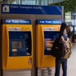 September 8, 2022: Passenger buys ticket at Central Station in Amsterdam 