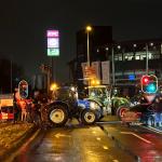 Farmers protest on the A12 near Veenendaal - protesters set a fire next to the highway and blocked the road with tractors, 5 February 2024