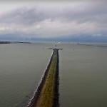 A lightning strike over the North Sea as Storm Louis approaches west of Rotterdam. 22 Feb. 2024
