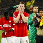 Luuk de Jong of PSV Eindhoven is disappointed by the loss during the UEFA Champions League eighth final match between Borussia Dortmund and PSV Eindhoven at the Signal Iduna Park on March 13, 2024 in Dortmund, Germany.