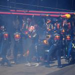 Red Bull Racing's Dutch driver Max Verstappen (C) walks back to the garage after smoke billowing from his car during the Australian Formula One Grand Prix at Albert Park Circuit in Melbourne on March 24, 2024. 