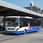 Arriva bus 377 to Roermond making a stop at the Venlo station. The bus is a Volvo 8900. 25 March 2018