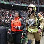 Fire brigade during the TOTO KNVB Cup final match between Feyenoord and NEC Nijmegen at Feyenoord Stadium de Kuip on April 21, 2024 in Rotterdam, the Netherlands.