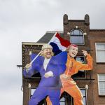 Café De Blaffende Vis prior to King's Day. The Netherlands celebrates Willem-Alexander's birthday on King's Day.