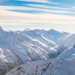 Snow covered mountains at Sölden, Ötztal, Tirol, in the Austrian Alps. 2014